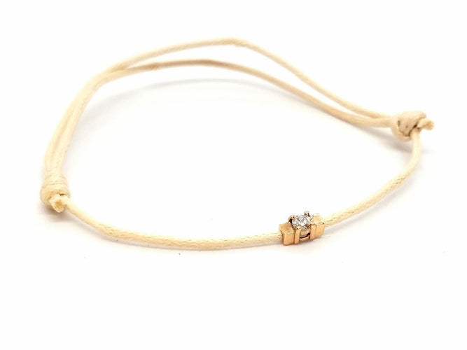 Bracelet Bracelet cordon en or rose 18 carats avec diamant 58 Facettes 578884RV