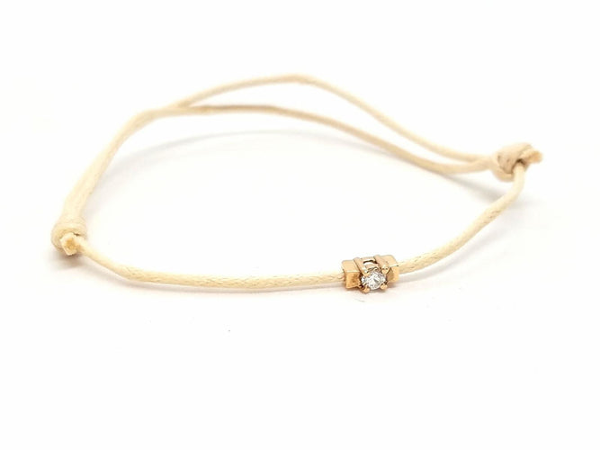 Bracelet Bracelet cordon en or rose 18 carats avec diamant 58 Facettes 578884RV