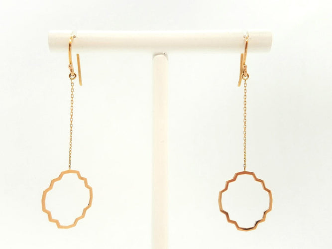 Boucles d'oreilles Boucles d’oreilles pendantes Transparence en or rose 18 carats 58 Facettes 578896RV