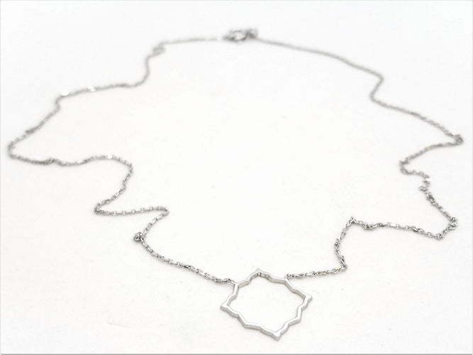 Collier Collier Transparence - Motif graphique en or blanc 18 carats 58 Facettes 578905RV