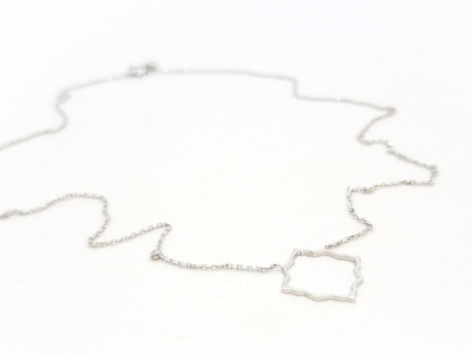 Collier Collier Transparence - Motif graphique en or blanc 18 carats 58 Facettes 578905RV