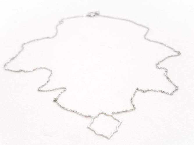 Collier Collier Transparence - Motif graphique en or blanc 18 carats 58 Facettes 578905RV