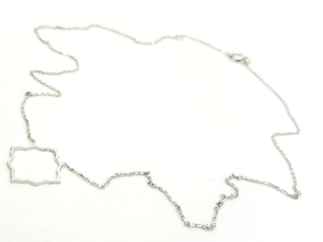 Collier Collier Transparence - Motif graphique en or blanc 18 carats 58 Facettes 578905RV