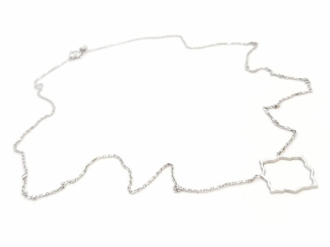 Collier Collier Transparence - Motif graphique en or blanc 18 carats 58 Facettes 578905RV