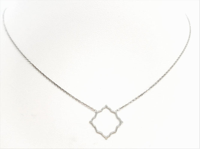 Collier Collier Transparence - Motif graphique en or blanc 18 carats 58 Facettes 578905RV