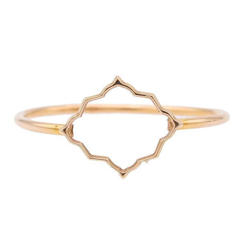 Bague 53 Transparence - Bague motif graphique en or rose 58 Facettes 578920RV