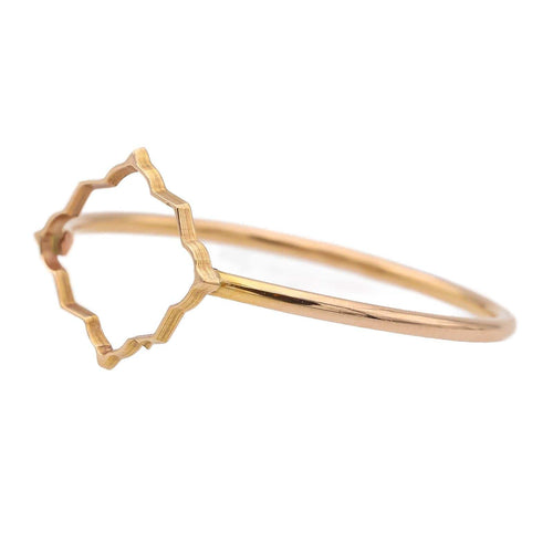 Bague 53 Transparence - Bague motif graphique en or rose 58 Facettes 578920RV