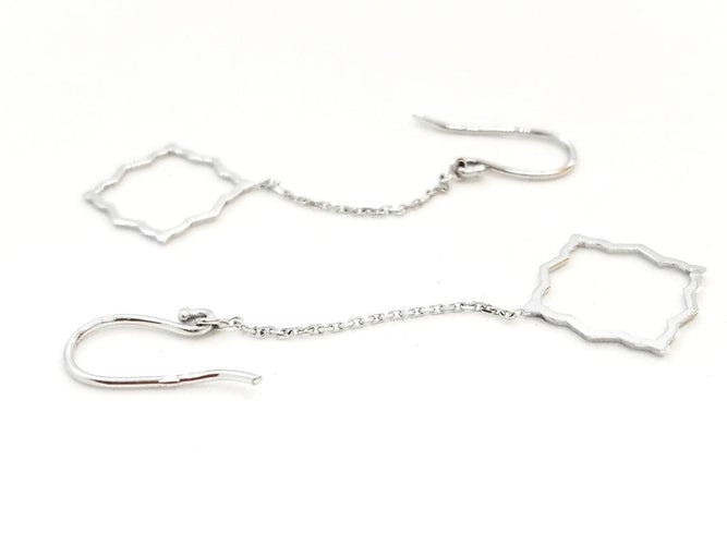 Boucles d'oreilles Boucles d'oreilles Transparence pendantes en or blanc 18 carats 58 Facettes 578947RV