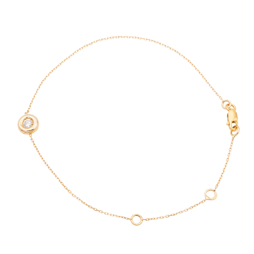 Bracelet Bracelet en or rose 18 carats avec diamant taille brillant 0,08 ct 58 Facettes 579014RV