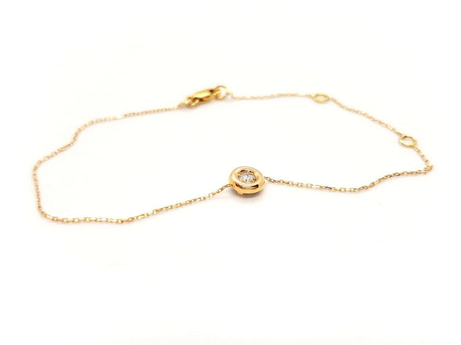 Bracelet Bracelet en or rose 18 carats avec diamant taille brillant 0,08 ct 58 Facettes 579014RV