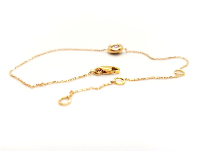 Bracelet Bracelet en or rose 18 carats avec diamant taille brillant 0,08 ct 58 Facettes 579014RV