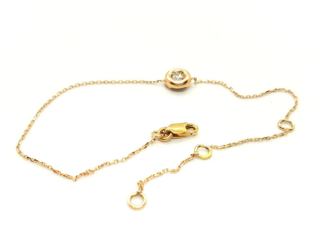 Bracelet Bracelet en or rose 18 carats avec diamant taille brillant 0,08 ct 58 Facettes 579014RV