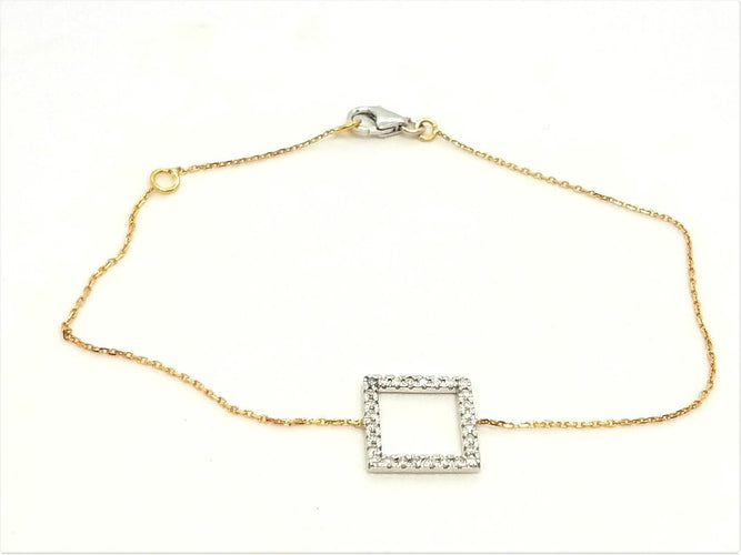 Bracelet Bracelet graphique en or blanc et or rose 18 carats serti de diamants 58 Facettes 579170RV