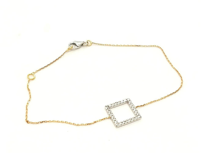 Bracelet Bracelet graphique en or blanc et or rose 18 carats serti de diamants 58 Facettes 579170RV