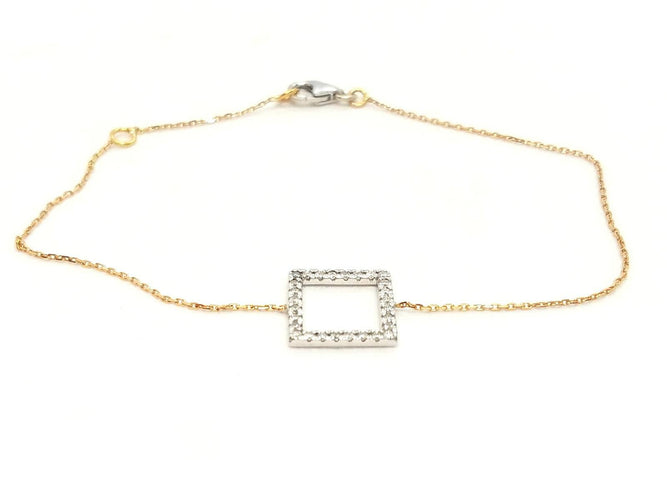 Bracelet Bracelet graphique en or blanc et or rose 18 carats serti de diamants 58 Facettes 579170RV