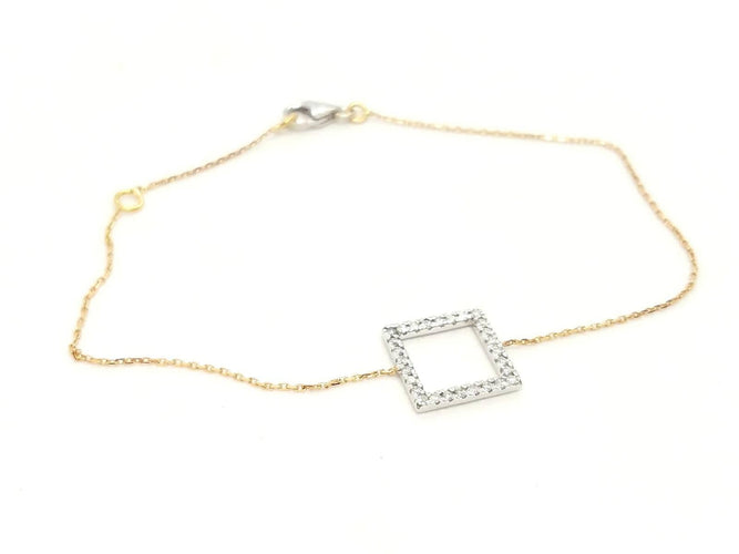 Bracelet Bracelet graphique en or blanc et or rose 18 carats serti de diamants 58 Facettes 579170RV