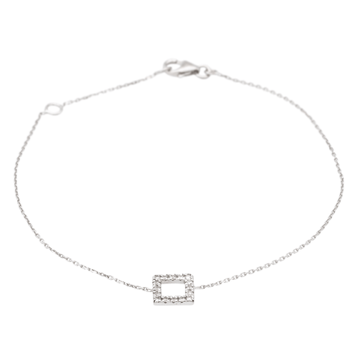 Bracelet Bracelet graphique en or blanc 18 carats et diamants 58 Facettes 579173RV