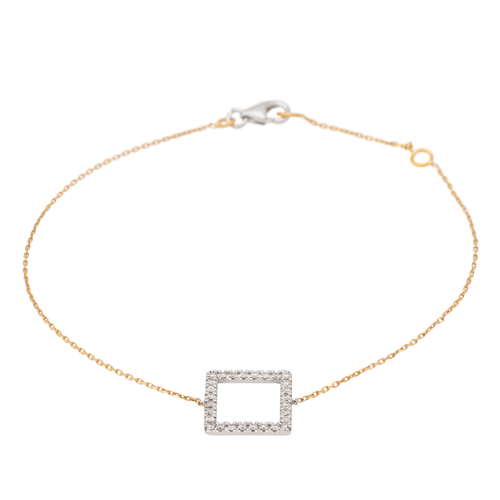 Bracelet Bracelet graphique en or blanc et rose 18 carats avec diamants 58 Facettes 579175RV