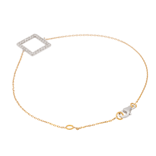 Bracelet Bracelet graphique en or blanc et rose 18 carats avec diamants 58 Facettes 579175RV