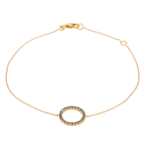 Bracelet Bracelet graphique en or rose 18 carats et diamants noirs 58 Facettes 579185RV