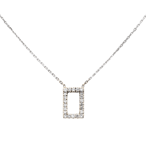 Collier Collier graphique en or blanc et rose 18 carats avec diamants 58 Facettes 579200RV