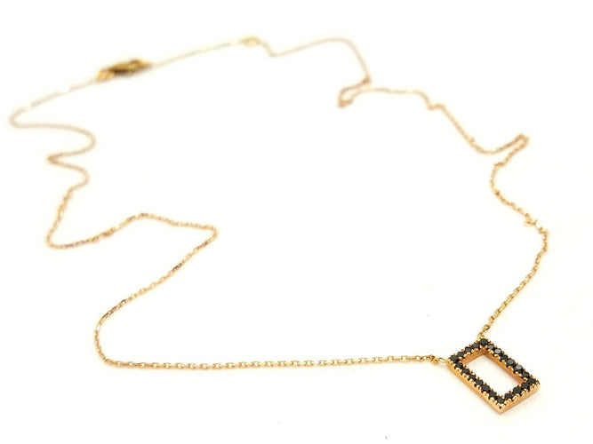 Collier Collier en or rose 18 carats avec diamants noirs 58 Facettes 579204RV