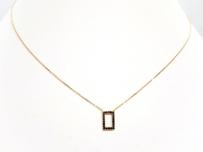 Collier Collier en or rose 18 carats avec diamants noirs 58 Facettes 579204RV