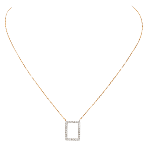 Collier Collier graphique motif rectangle en or blanc et or rose 18 carats diamants 58 Facettes 579205RV