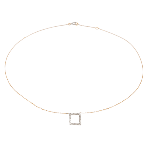 Collier Collier graphique motif rectangle en or blanc et or rose 18 carats diamants 58 Facettes 579205RV