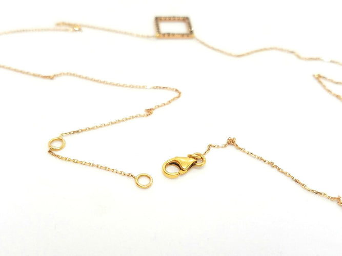 Collier Collier motif carré en or rose 18 carats et diamants noirs 58 Facettes 579210RV