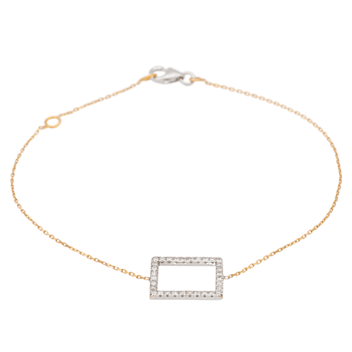 Bracelet Bracelet graphique en or rose et or blanc 18 carats, diamants 58 Facettes 579214RV