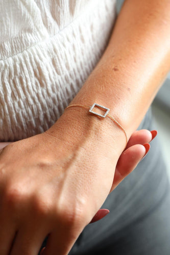 Bracelet Bracelet graphique en or rose et or blanc 18 carats, diamants 58 Facettes 579214RV
