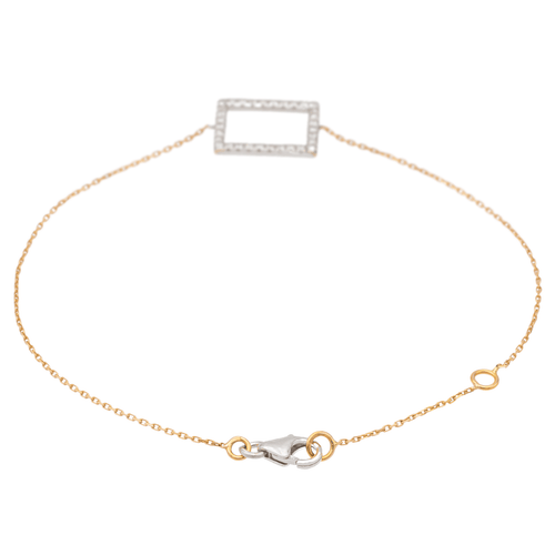 Bracelet Bracelet graphique en or rose et or blanc 18 carats, diamants 58 Facettes 579214RV