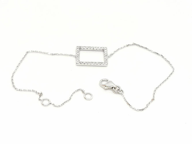 Bracelet Bracelet graphique en or blanc 18 carats et diamants 58 Facettes 579217RV