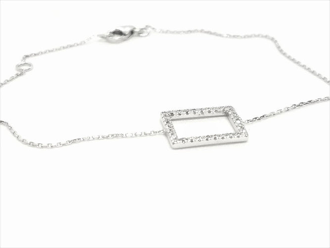 Bracelet Bracelet graphique en or blanc 18 carats et diamants 58 Facettes 579217RV