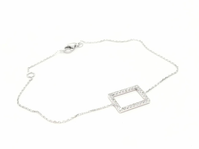 Bracelet Bracelet graphique en or blanc 18 carats et diamants 58 Facettes 579217RV