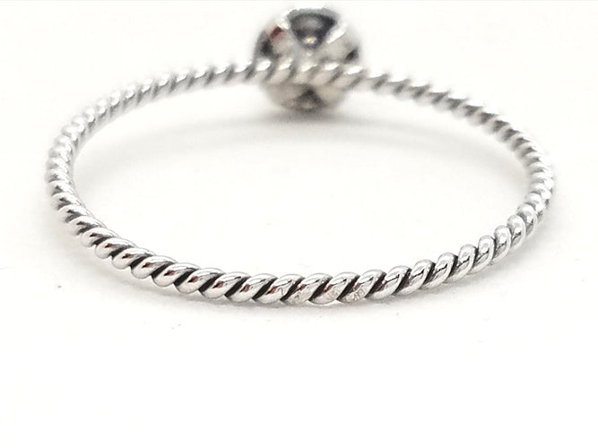 Bague 54 Bague en or blanc 18 carats avec diamant brillant 0,03 ct 58 Facettes 579277RV