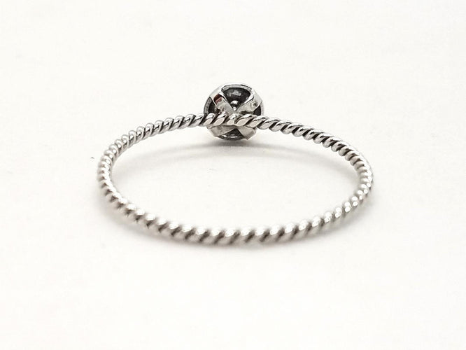 Bague 54 Bague en or blanc 18 carats avec diamant brillant 0,03 ct 58 Facettes 579277RV