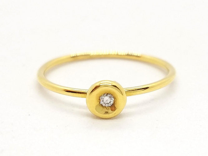 Bague 52 Bague en or jaune 18 carats avec diamant taille brillant 58 Facettes 579280RV