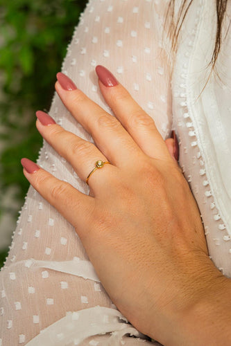 Bague 52 Bague en or jaune 18 carats avec diamant taille brillant 58 Facettes 579280RV