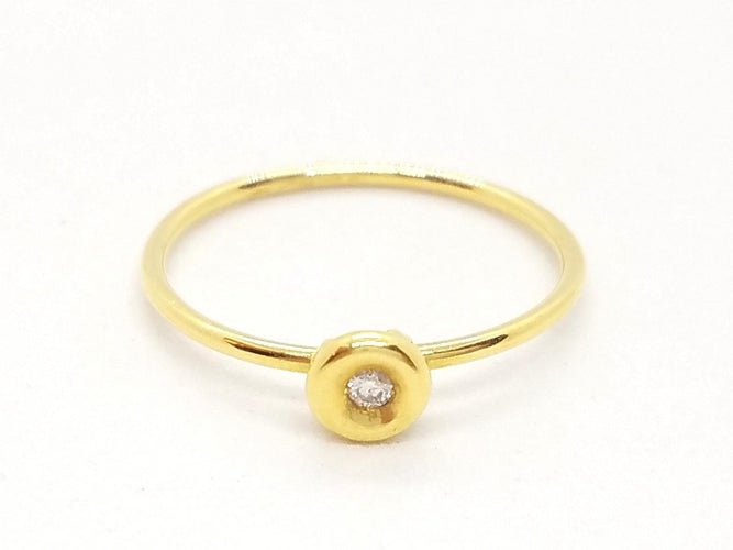 Bague 52 Bague en or jaune 18 carats avec diamant taille brillant 58 Facettes 579280RV
