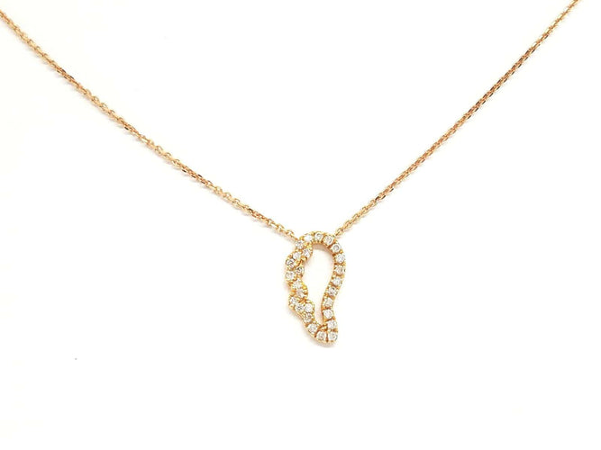 Collier Collier aile d’ange en or rose 18 carats et diamants 58 Facettes 579299RV