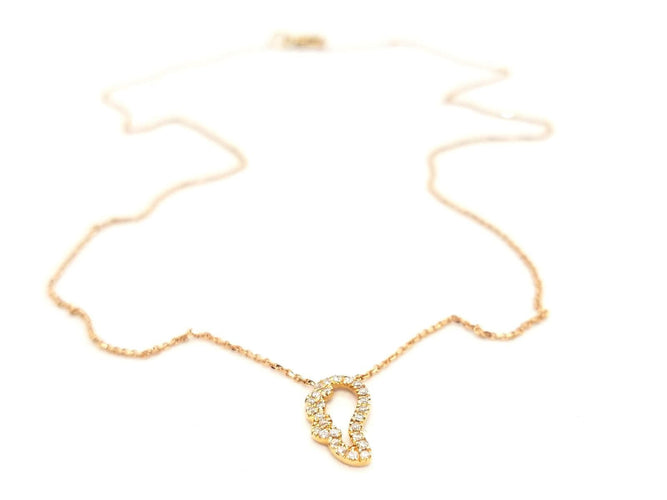 Collier Collier aile d’ange en or rose 18 carats et diamants 58 Facettes 579299RV