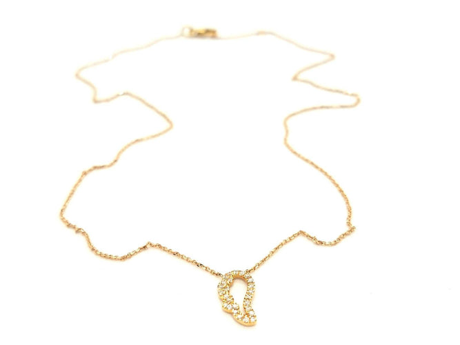 Collier Collier aile d’ange en or rose 18 carats et diamants 58 Facettes 579299RV