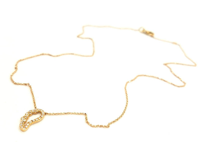Collier Collier aile d’ange en or rose 18 carats et diamants 58 Facettes 579299RV