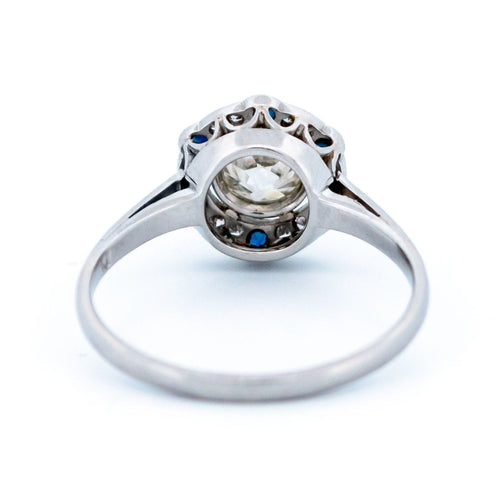 Bague 54 Bague Art déco en platine avec diamants et saphirs 58 Facettes 826F28F7DFB54661AFC946395CC3E036