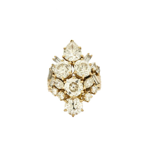 Bague 53 Bague Aigrette en or jaune 750 et diamants 58 Facettes BO/230051
