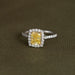 Bague 55 Bague Diamant jaune Platine 58 Facettes