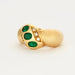 Ring 50 Yellow gold, emerald and diamond bangle ring. 58 Facettes DV2156-1