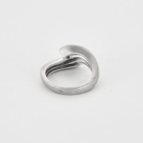 Bague 54 Bague jonc or gris 2 diamants 58 Facettes GU61